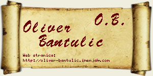 Oliver Bantulić vizit kartica